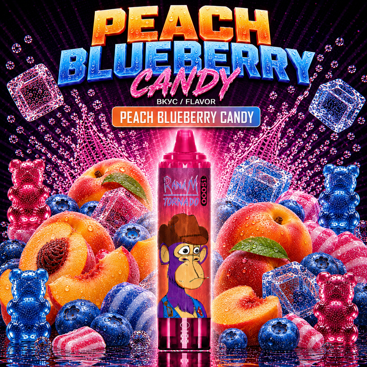 FUMOT 15000 Züge | Peach Blueberry Candy