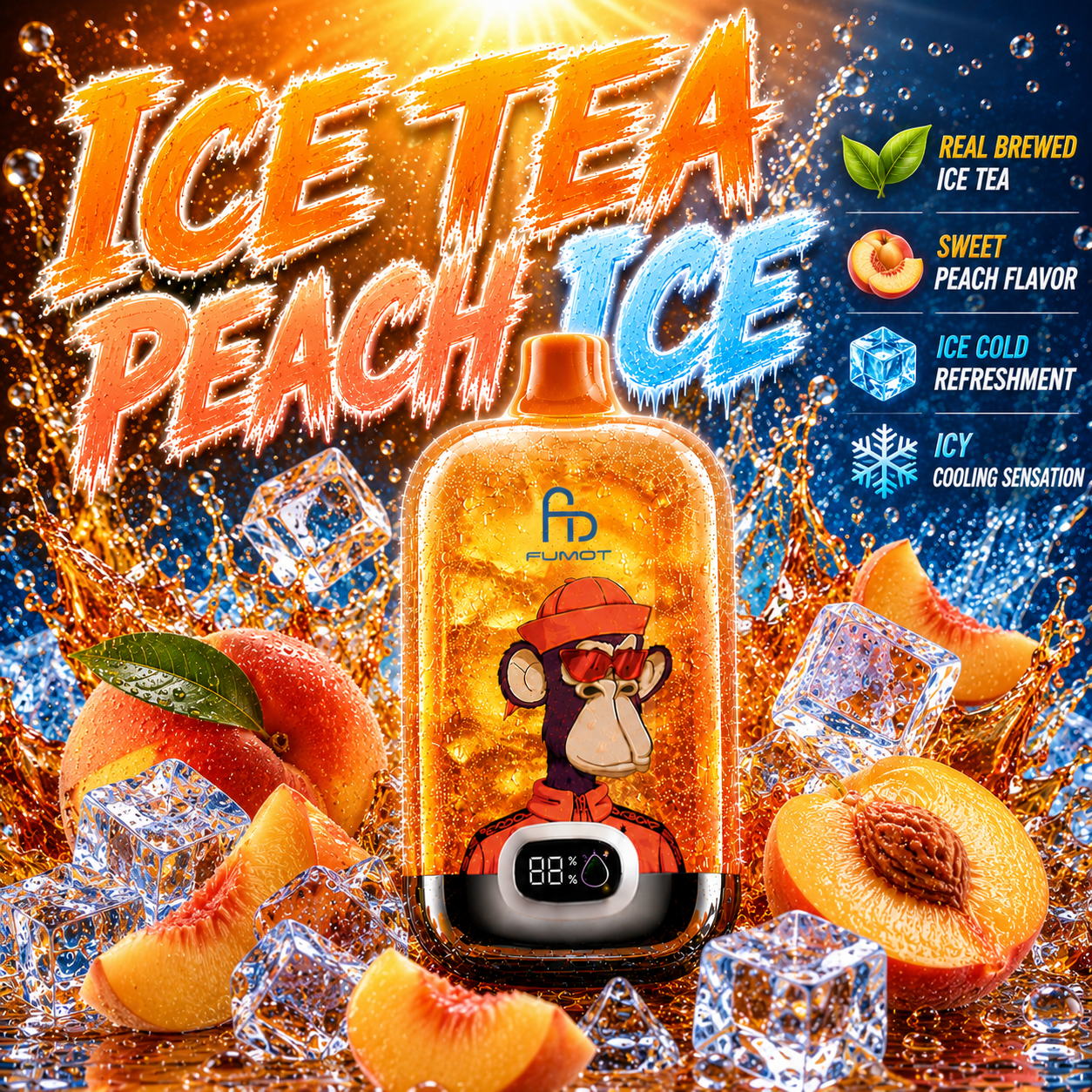 FUMOT 12000 Züge | Ice Tea Peach Ice