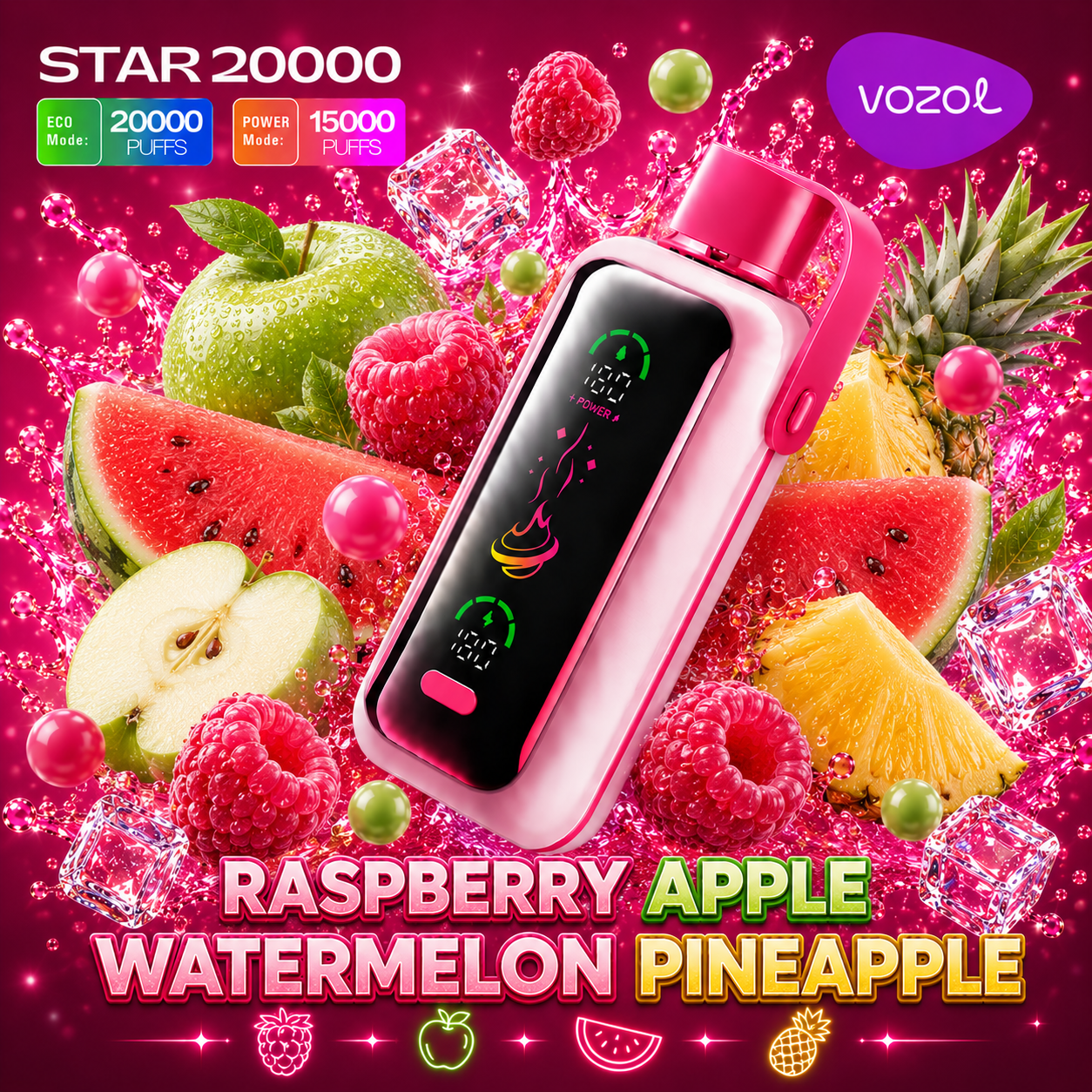 STAR 20000 | Raspberry Apple Watermelon Pineapple